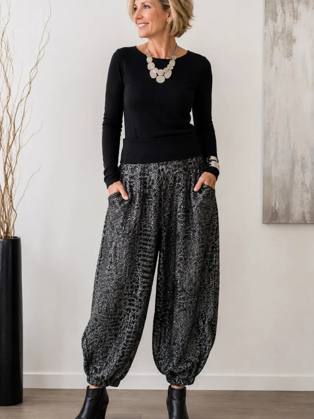 Marianne Greaves Metallic Bubble Lantern Pants Medium NWT - Picture 1 of 8